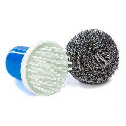 Stainless Steel Cleaning Brush With Plastic Handle